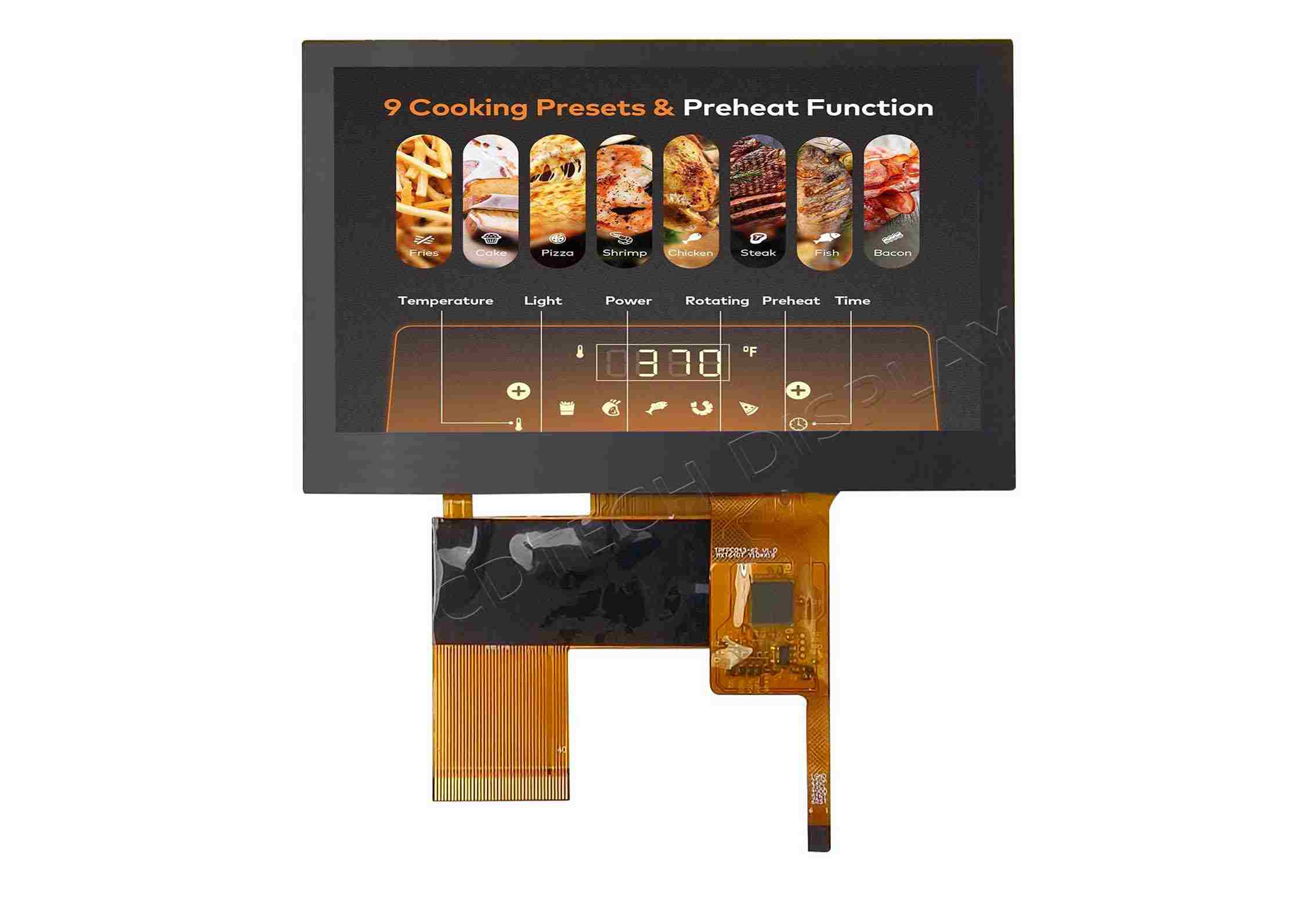 4.3-inch TouchScreen LCD Display with 425 Nits, using OCA technology