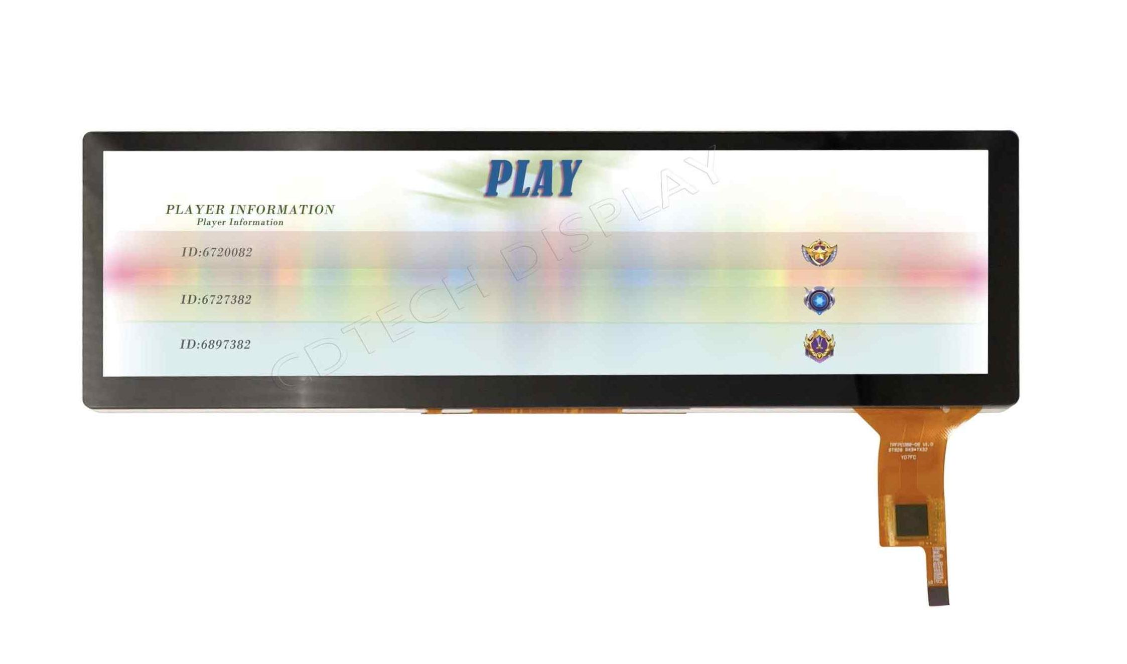 8.8 inch 1280×320 Bar Type Color TFT LCD with Multi-Touch Touch Panel