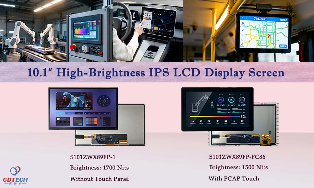High brightness 10.1-inch IPS LCD screen with 1280x720 resolution