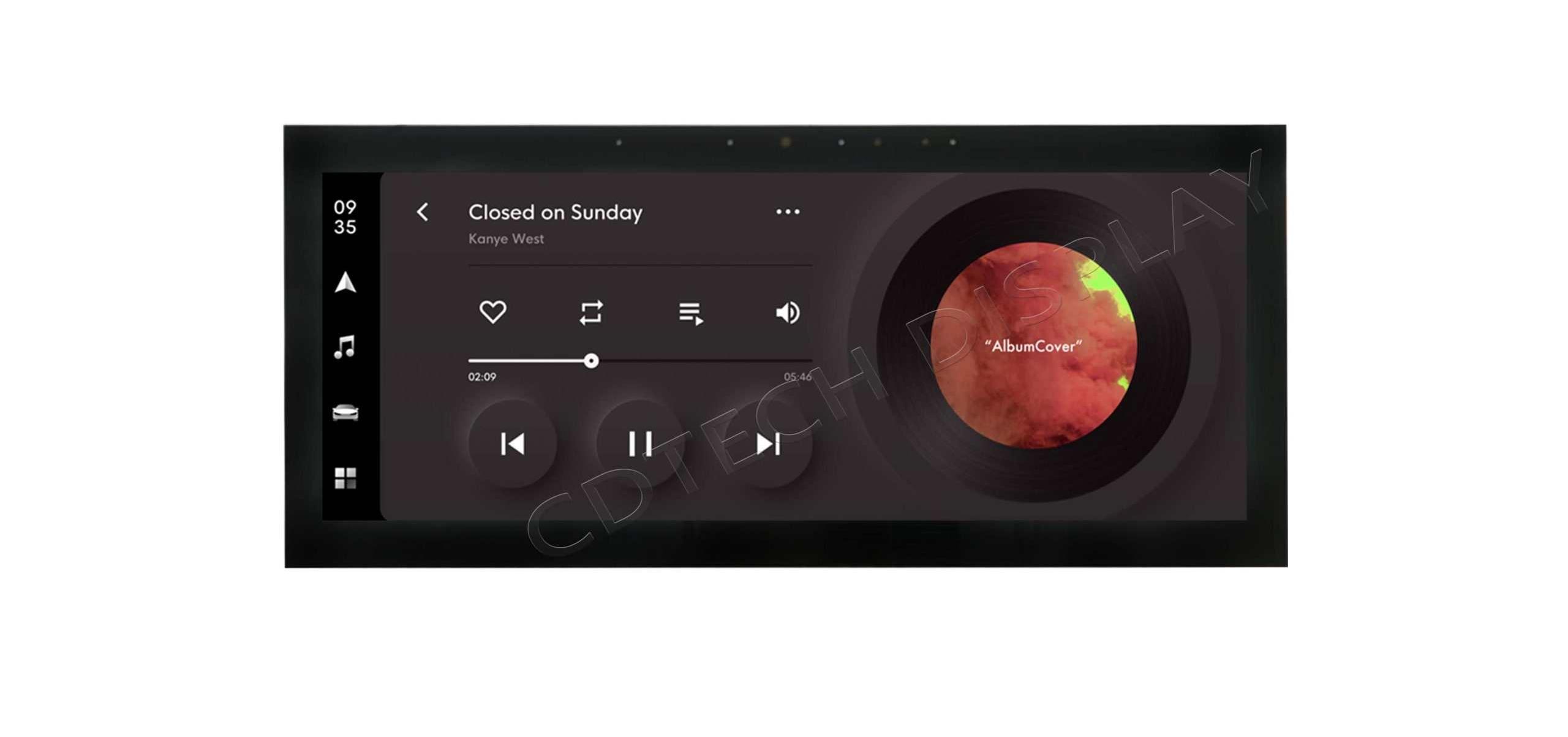 12.3 Touch Screen for Car Dashboard IPS bar design 900nits HDMI Display