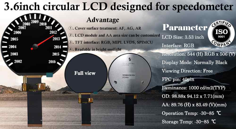 3.6 Sunlight Readable Round IPS Display