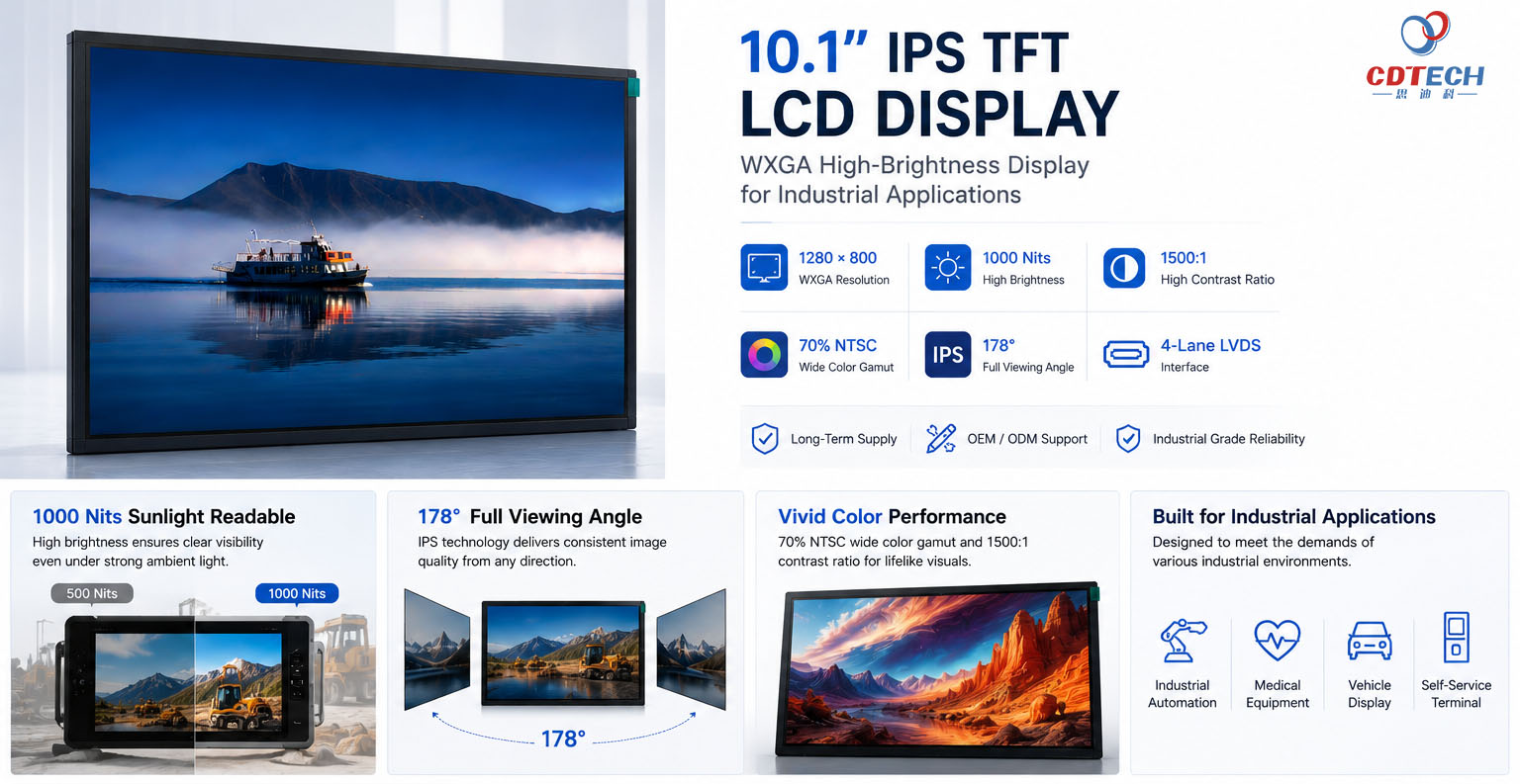 10.1 Inch TFT LCD Display, 70% NTSC Wide Color Gamut LCD Module-S101SWX106EP v1.0
