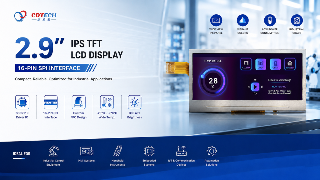 2.9inch IPS TFT LCD 16 PIN SPI display-CDTech display