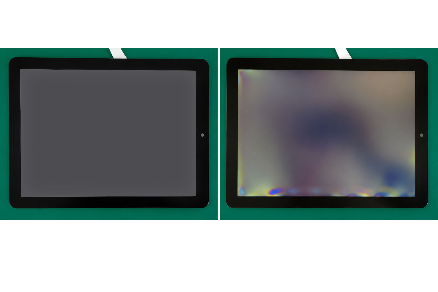 normal vs yellowed LCD