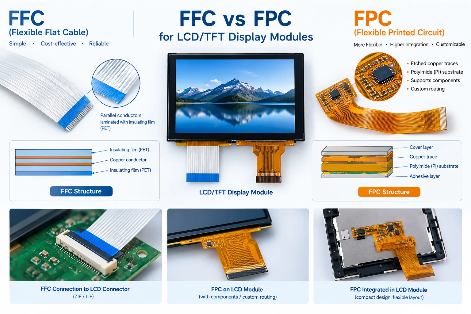 FFC vs. FPC Comparison Analysis of LCD_TFT Display Module Structure