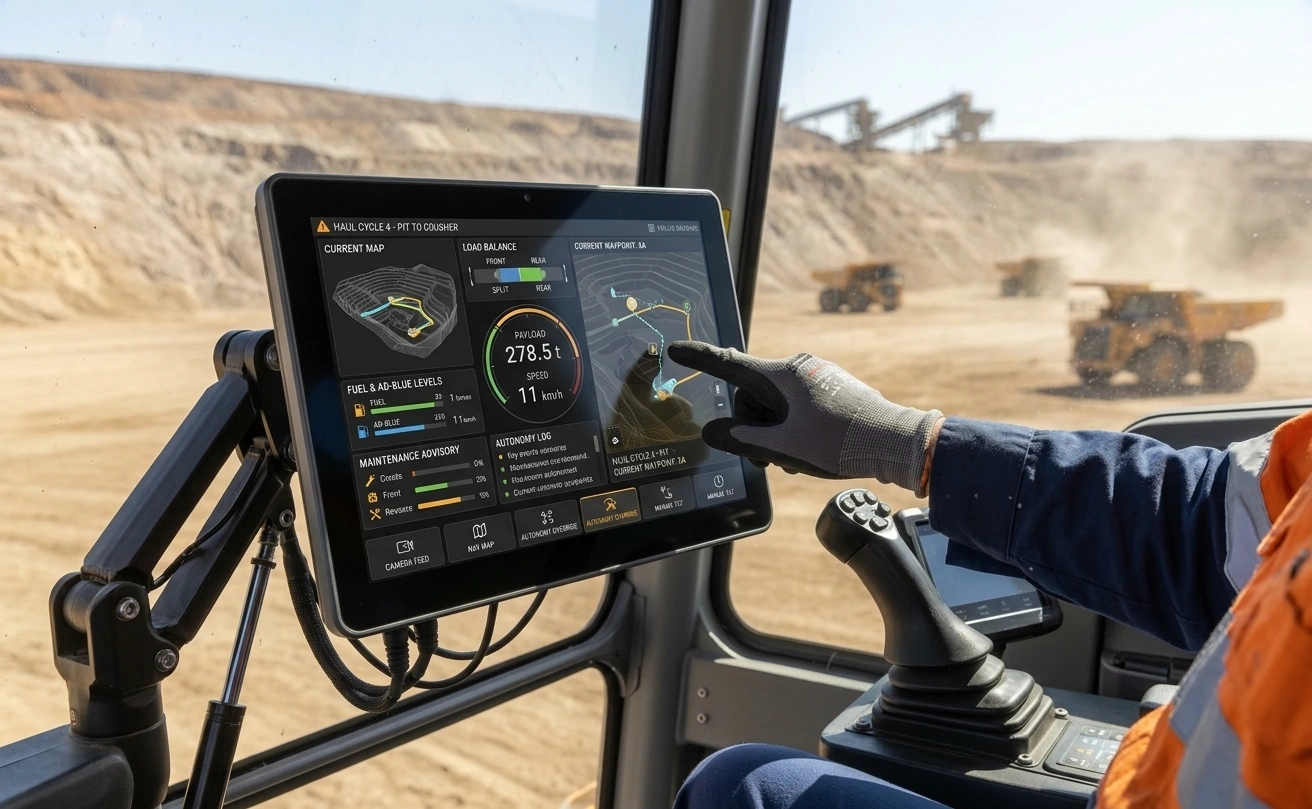 sunlight-readable-industrial-tft-hmi-mining-truck-cabin